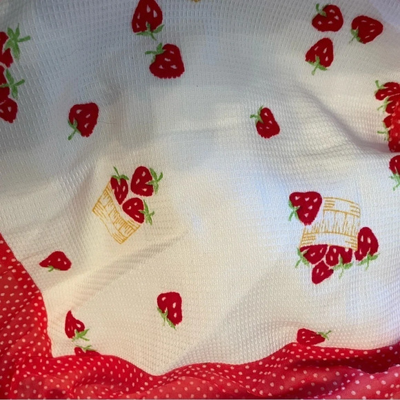 Mr.Hank Vintage 70s Cottagecore strawberry Patchwork Skirt Medium Red/white - Picture 7 of 7
